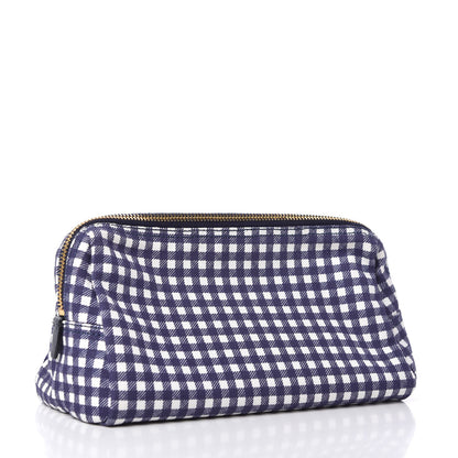 Prada Canapa St Vichy Gingham Cosmetic Pouch Baltico 3 of 10