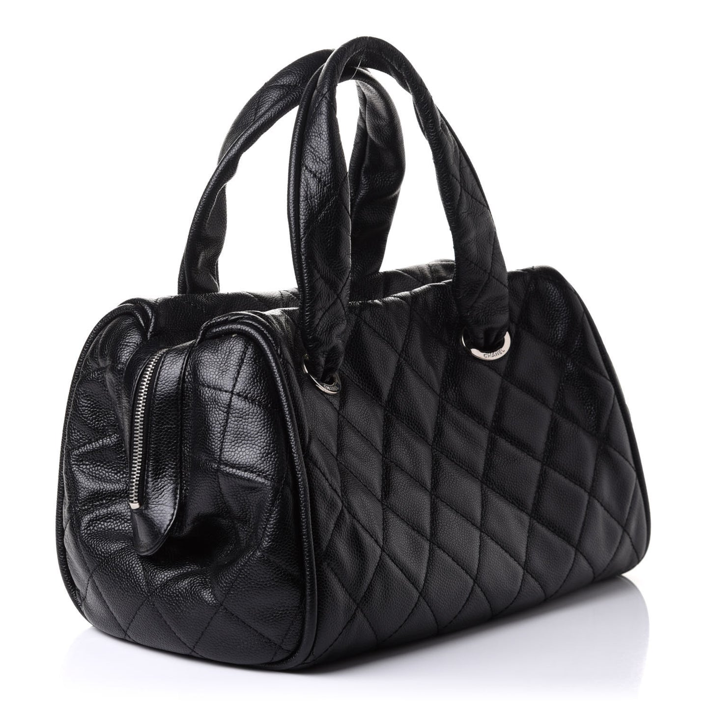 Caviar Quilted CC Timeless Bowler Black