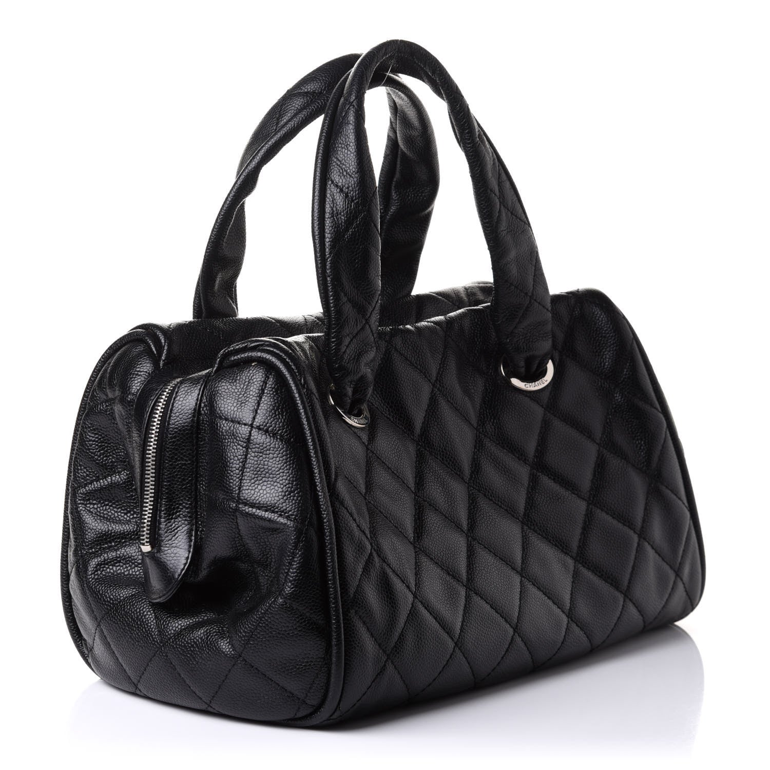 Chanel Caviar Quilted CC Timeless Bowler Black 2 of 11