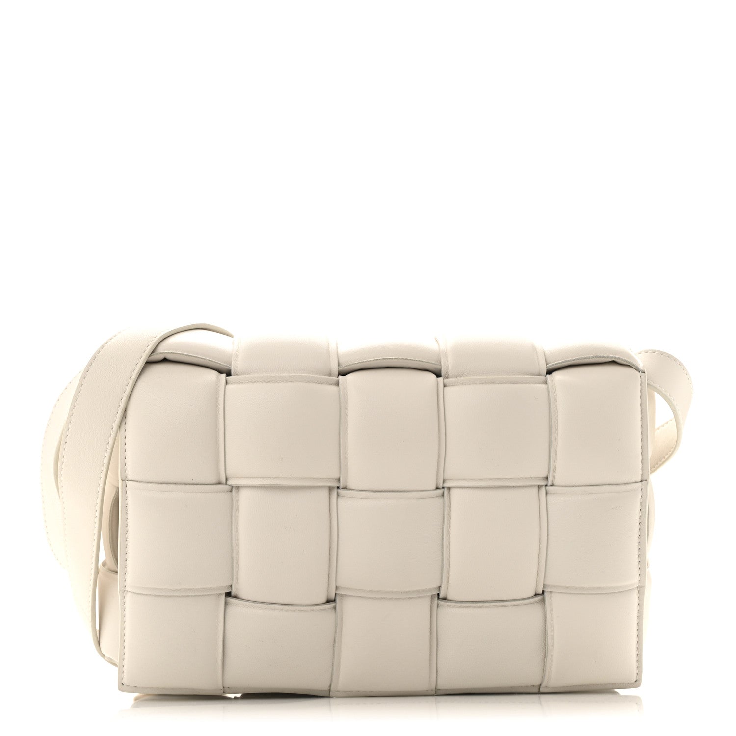 Bottega Veneta Nappa Maxi Intreccio Padded Cassette Crossbody Bag Chalk 1 of 15