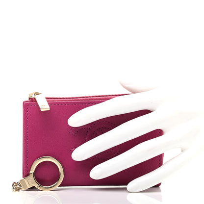 Chanel Calfskin Chain CC Key Holder Case Dark Pink 2 of 7