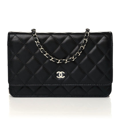 Chanel Lambskin Quilted Wallet On Chain WOC Black 1 of 12