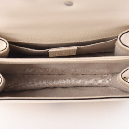 Gucci Textured Calfskin Crystal Bamboo Web Mini Dionysus Top Handle Bag Mystic White 7 of 9
