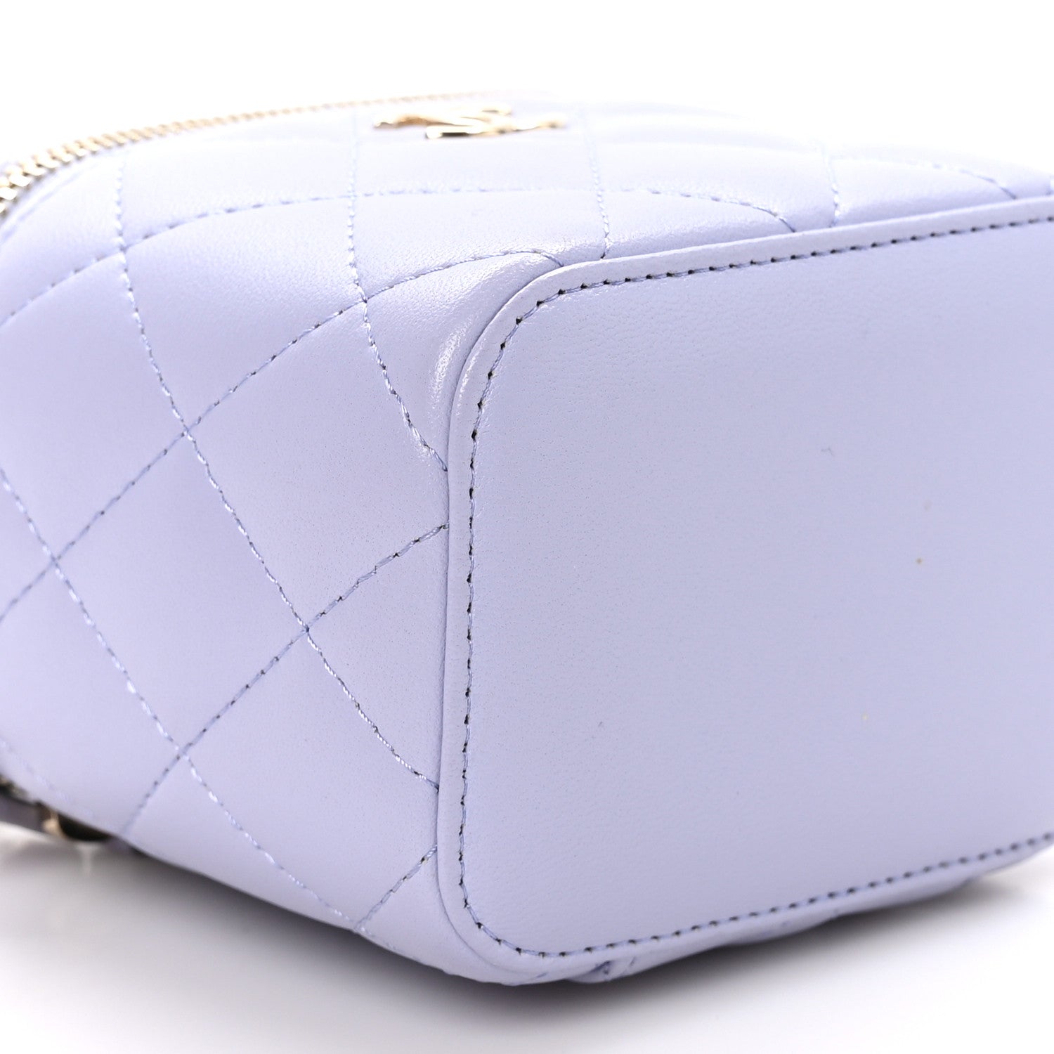 Chanel Lambskin Quilted Top Handle Mini Vanity Case With Chain Light Purple 9 of 10