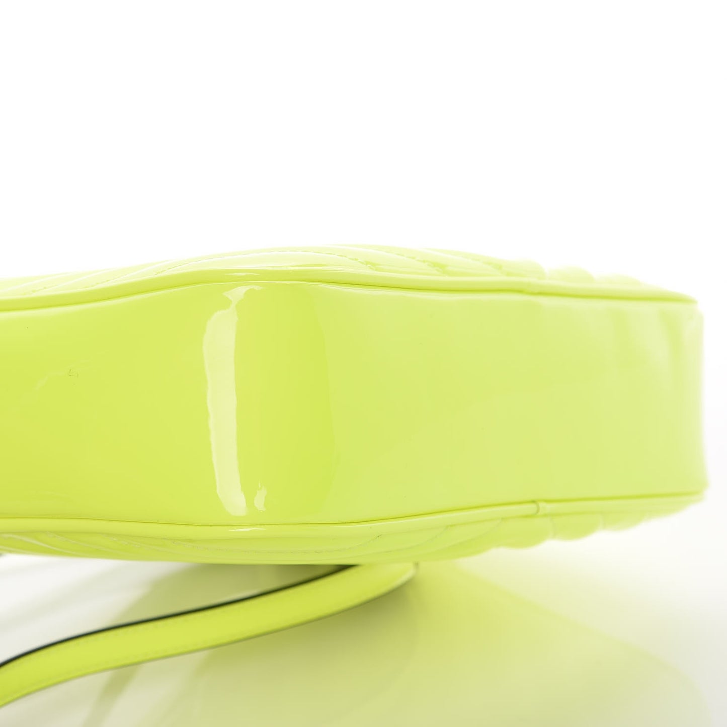 Patent Calfskin Matelasse Monogram Lou Camera Bag Neon Yellow