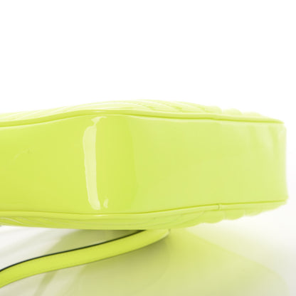 Saint Laurent Patent Calfskin Matelasse Monogram Lou Camera Bag Neon Yellow 9 of 10