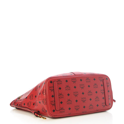 MCM Visetos Medium Liz Reversible Shopper Tote Ruby Red 6 of 13