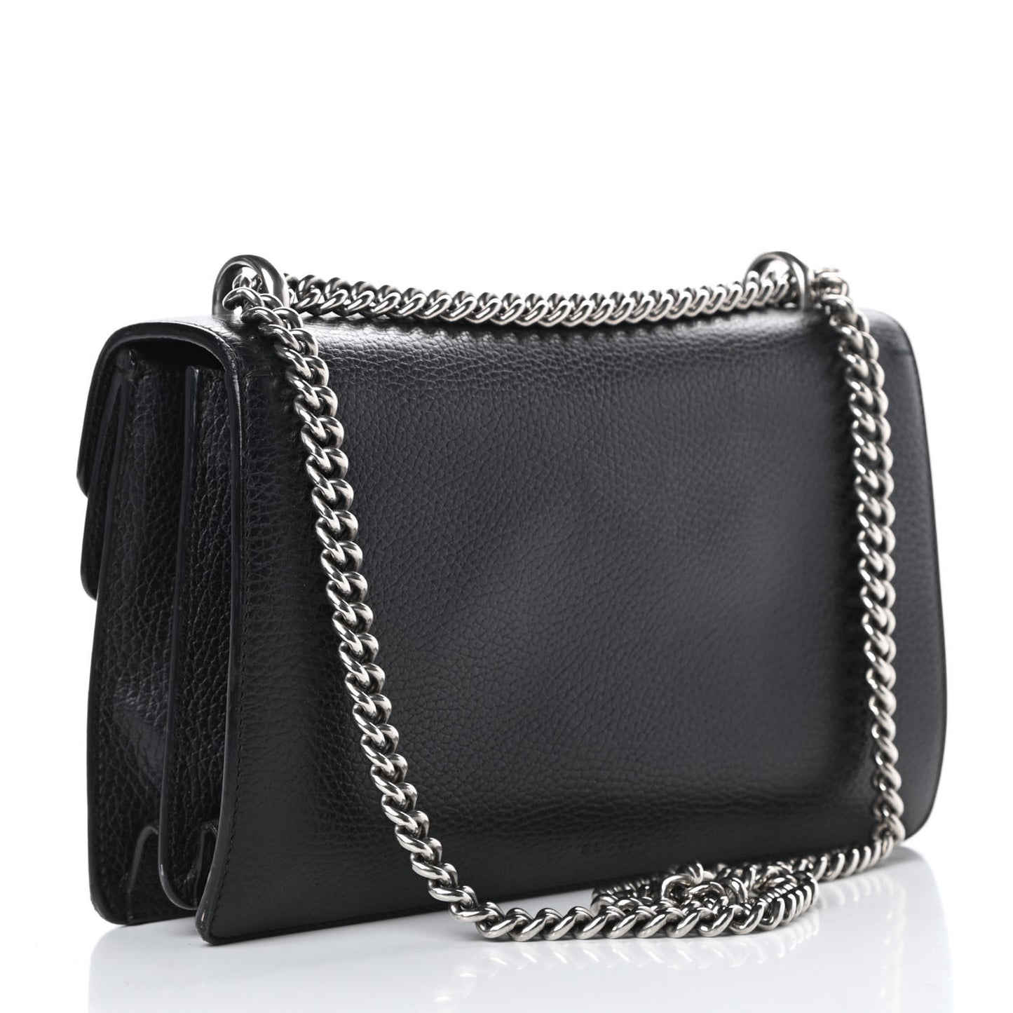Pebbled Calfskin Small Dionysus Shoulder Bag Black