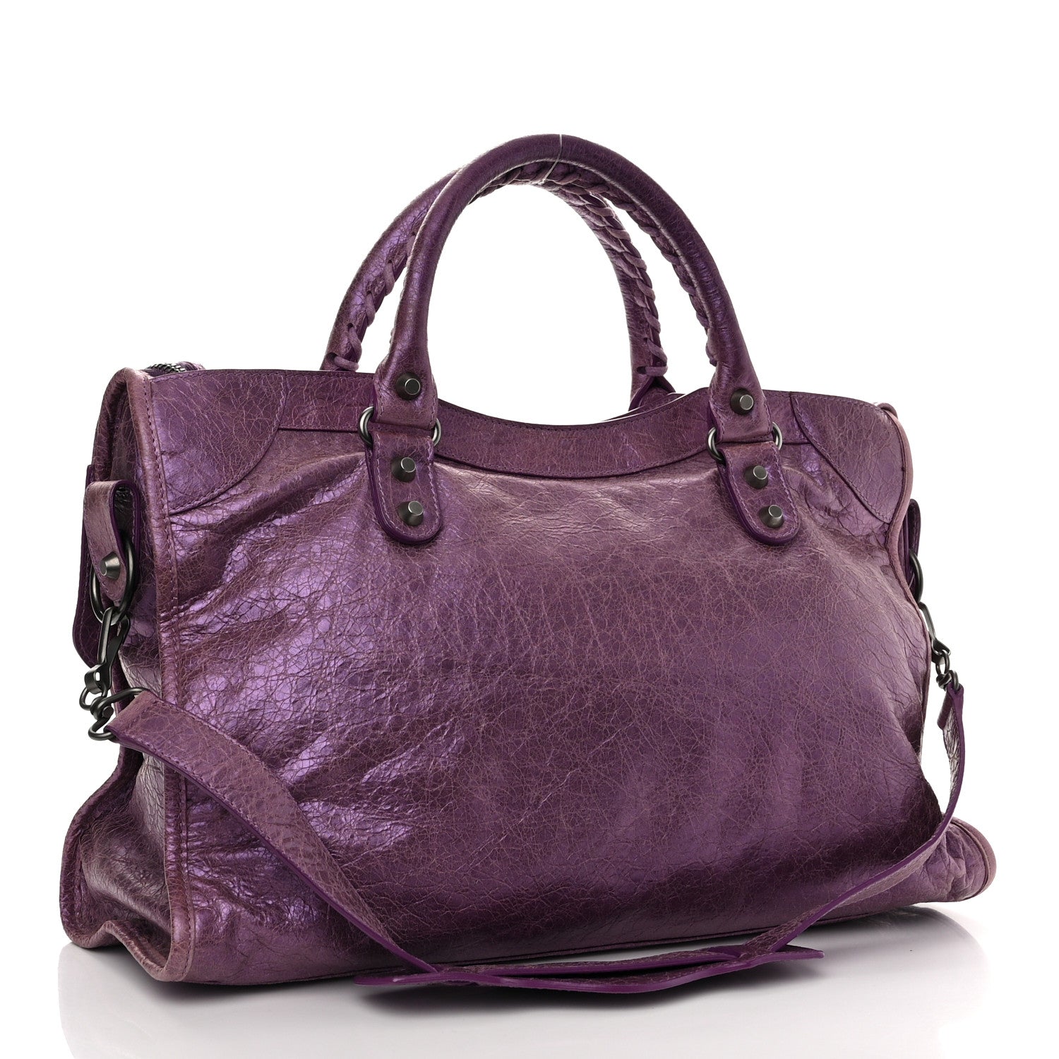 Balenciaga Agneau Classic Hardware City Metallic Purple 3 of 12