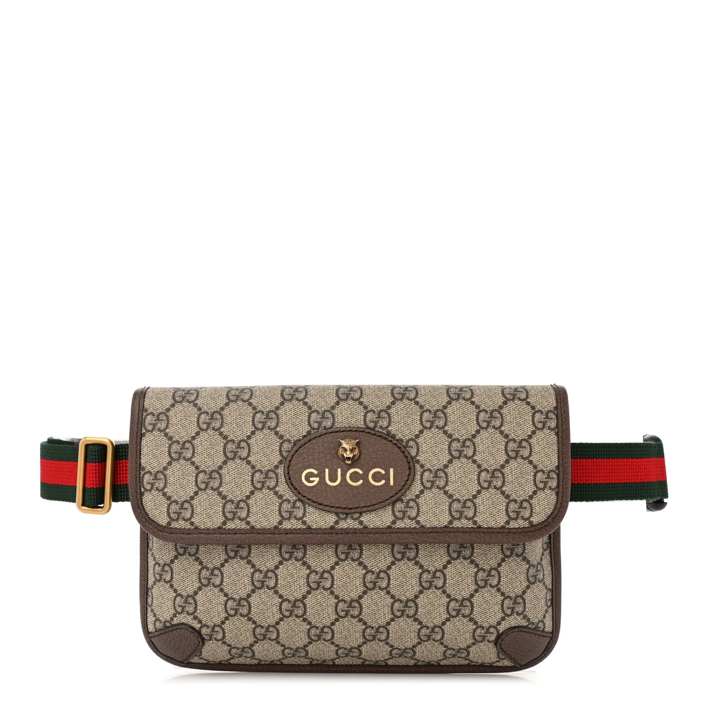GG Supreme Monogram Neo Vintage Web Belt Bag Brown