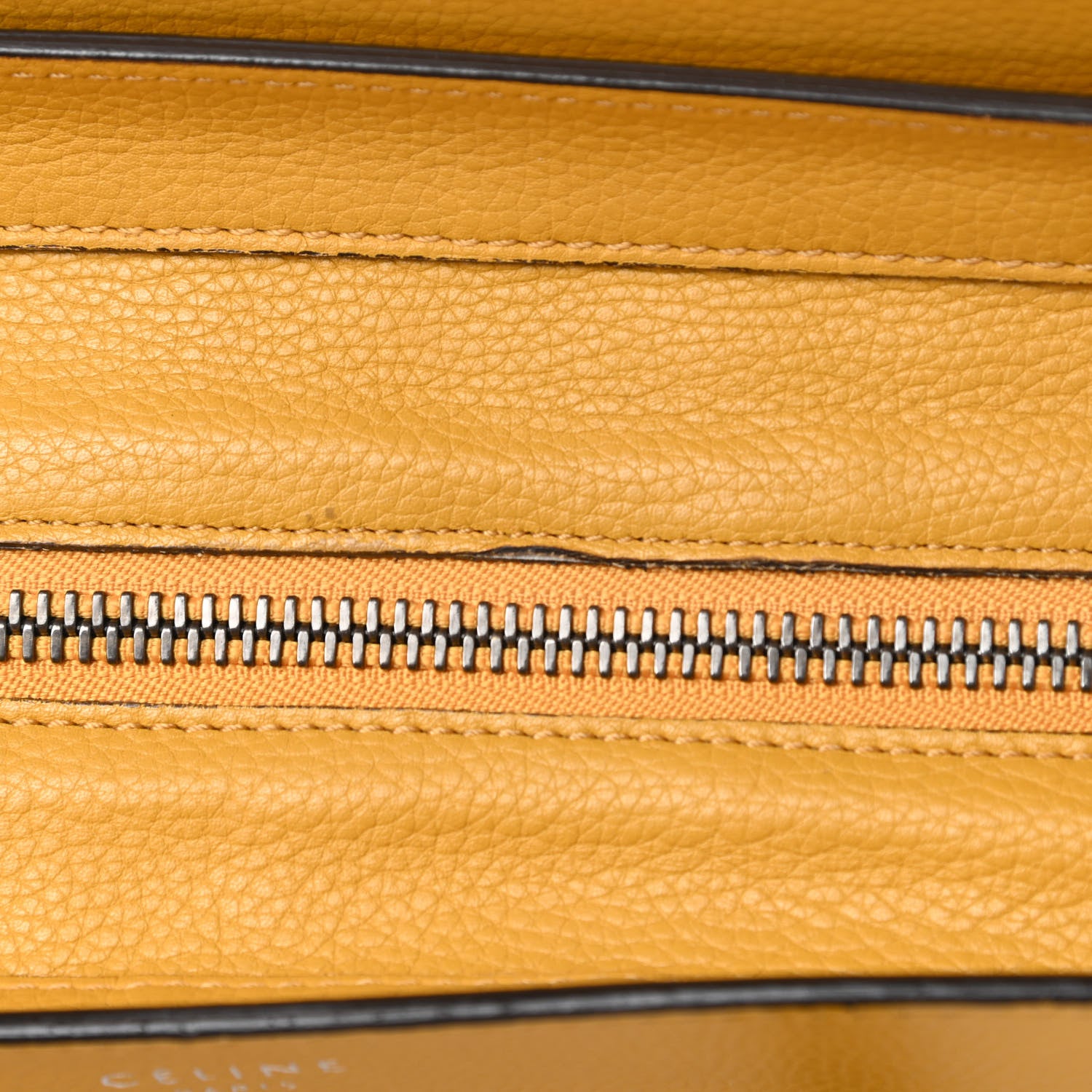 Celine Drummed Calfskin Mini Luggage Ocre 16 of 17
