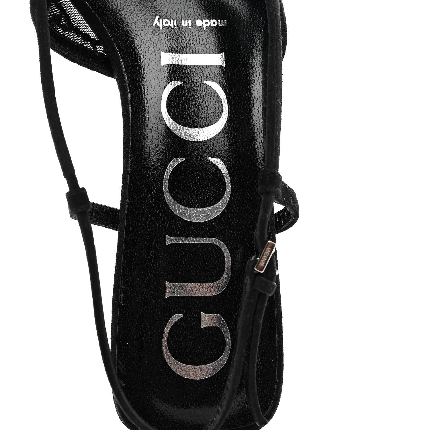 Gucci Tela Retino Kid Scamosciato Crystal GG Monogram Square G 35mm Slingback Pumps 35.5 Black 8 of 9