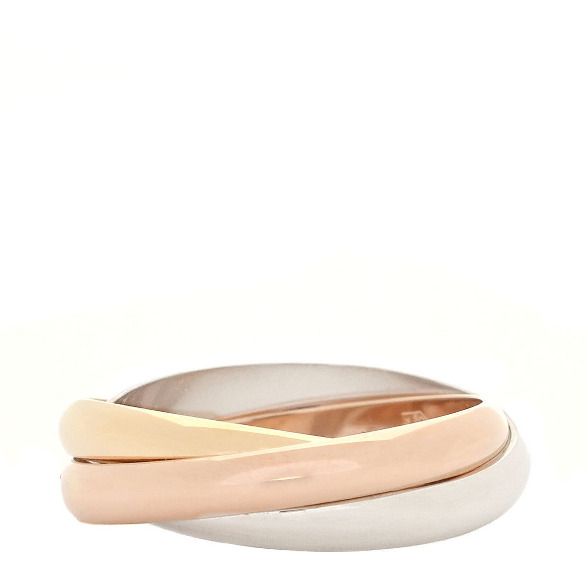 Cartier 18K Pink Yellow White Gold Small Trinity Ring 50 5.25 3 of 5