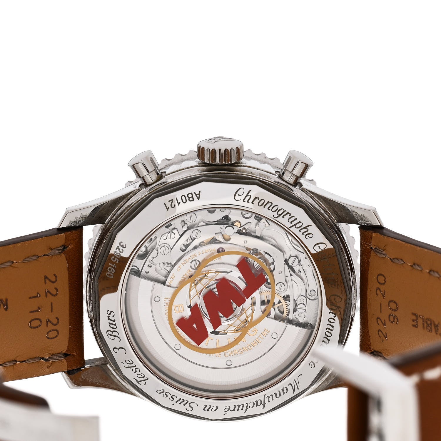 Breitling Stainless Steel Alligator 42mm Navitimer Chronograph Automatic Watch White AB0121 4 of 5