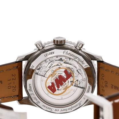 Breitling Stainless Steel Alligator 42mm Navitimer Chronograph Automatic Watch White AB0121 4 of 5