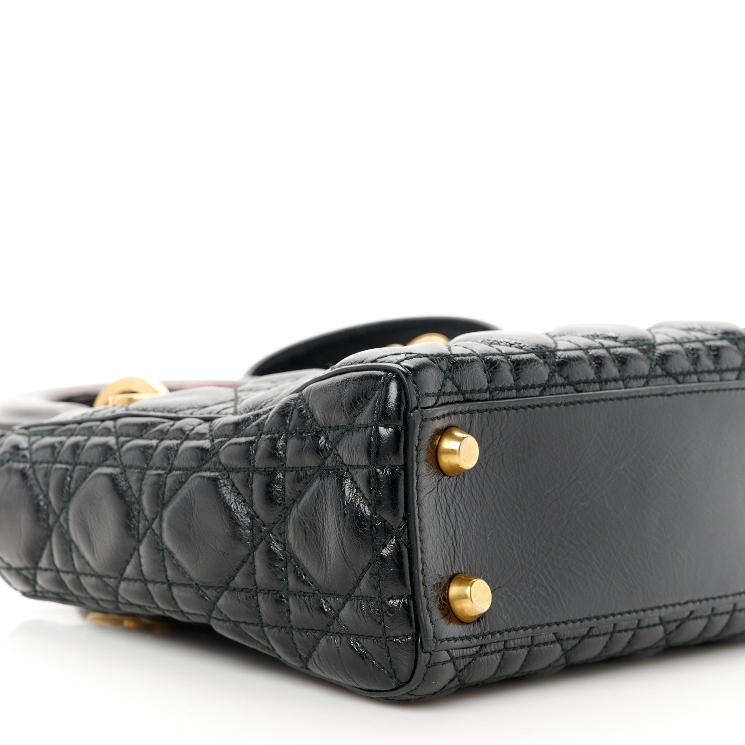 Christian Dior Crinkled Patent Cannage Small Lucky Badges My Lady Dior Black 9 of 12