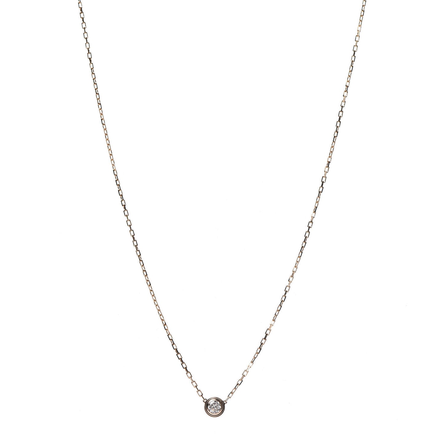 18K Pink Gold Diamond LM D'Amour Pendant Necklace
