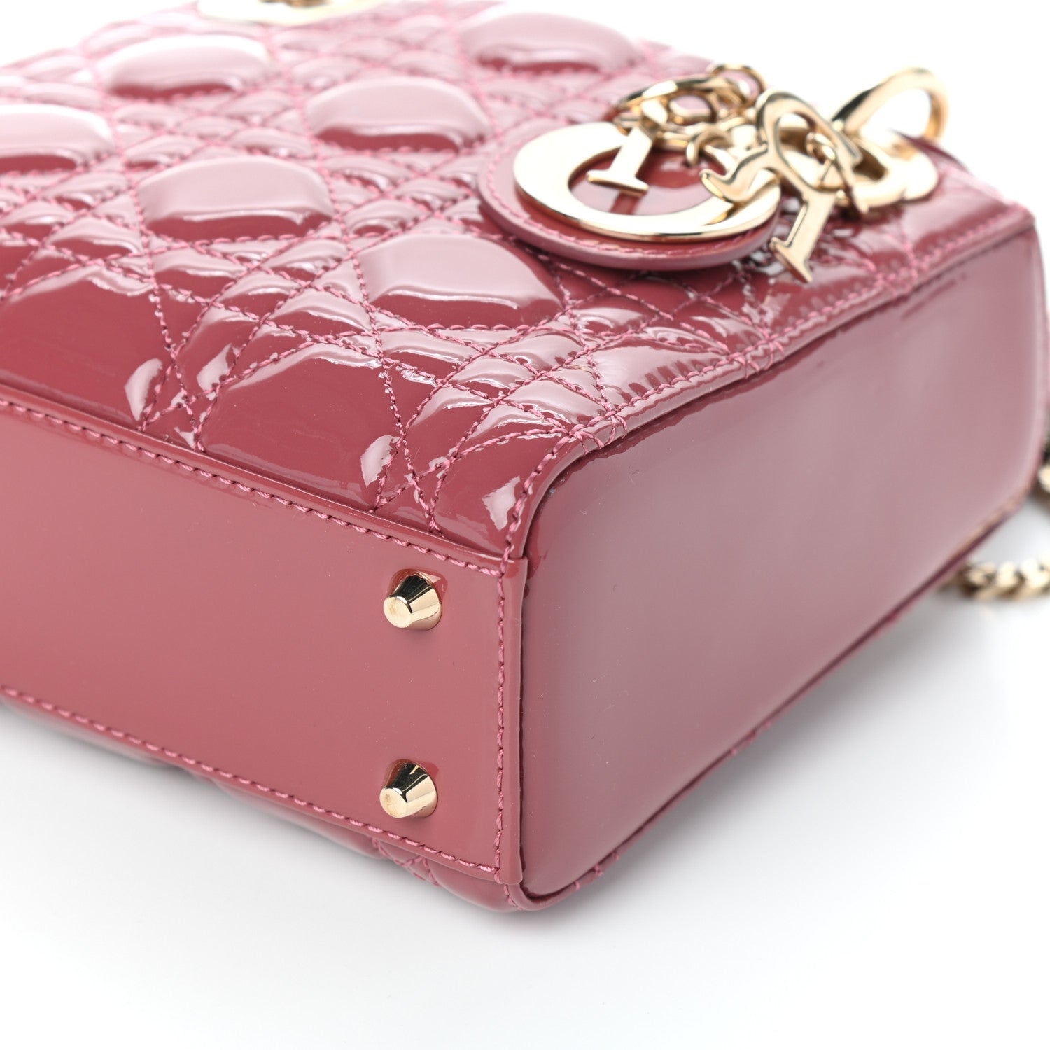 Christian Dior Patent Cannage Mini Lady Dior Pink 8 of 10