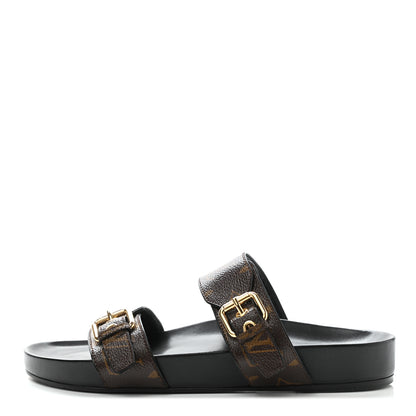 Louis Vuitton Monogram Bom Dia Mule Sandals 39.5 Black 1 of 8