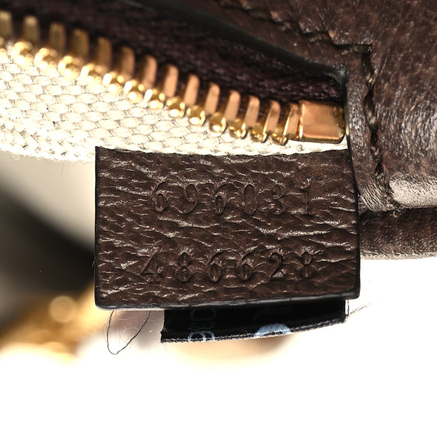 Gucci Monogram Jumbo GG Textured Dollar Calfskin Web Belt Bag Camel Ebony New Acero 7 of 11