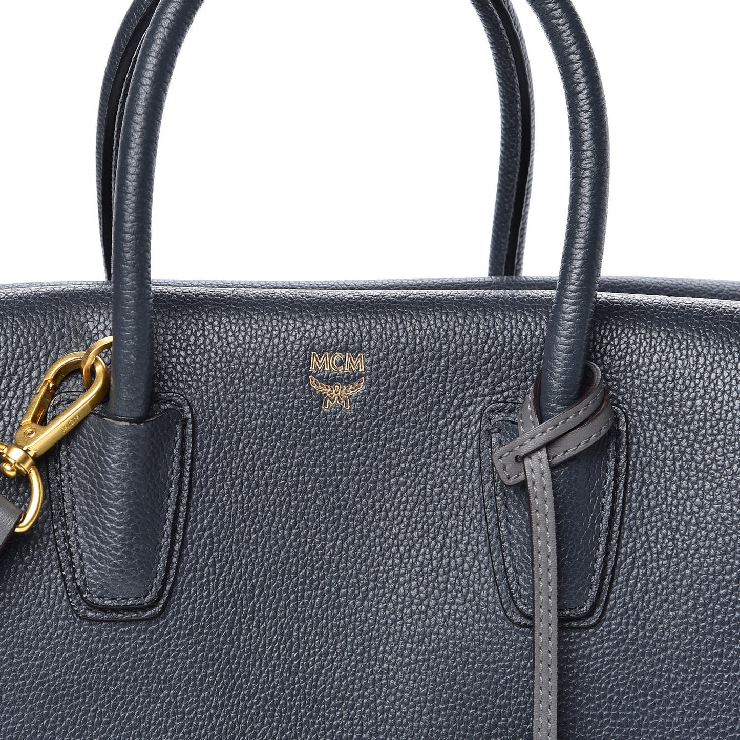 Grained Calfskin Medium Milla Tote Phantom Grey