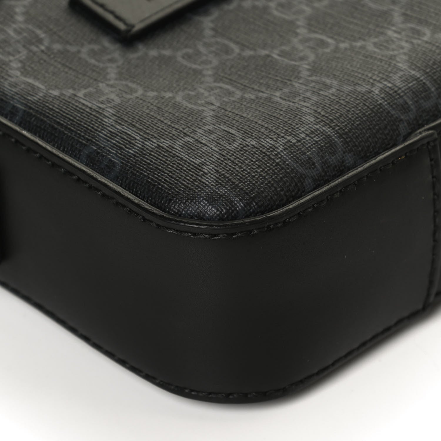 Gucci GG Supreme Monogram Appia Calfskin Web Small Camera Messenger Bag Black Grey 12 of 12