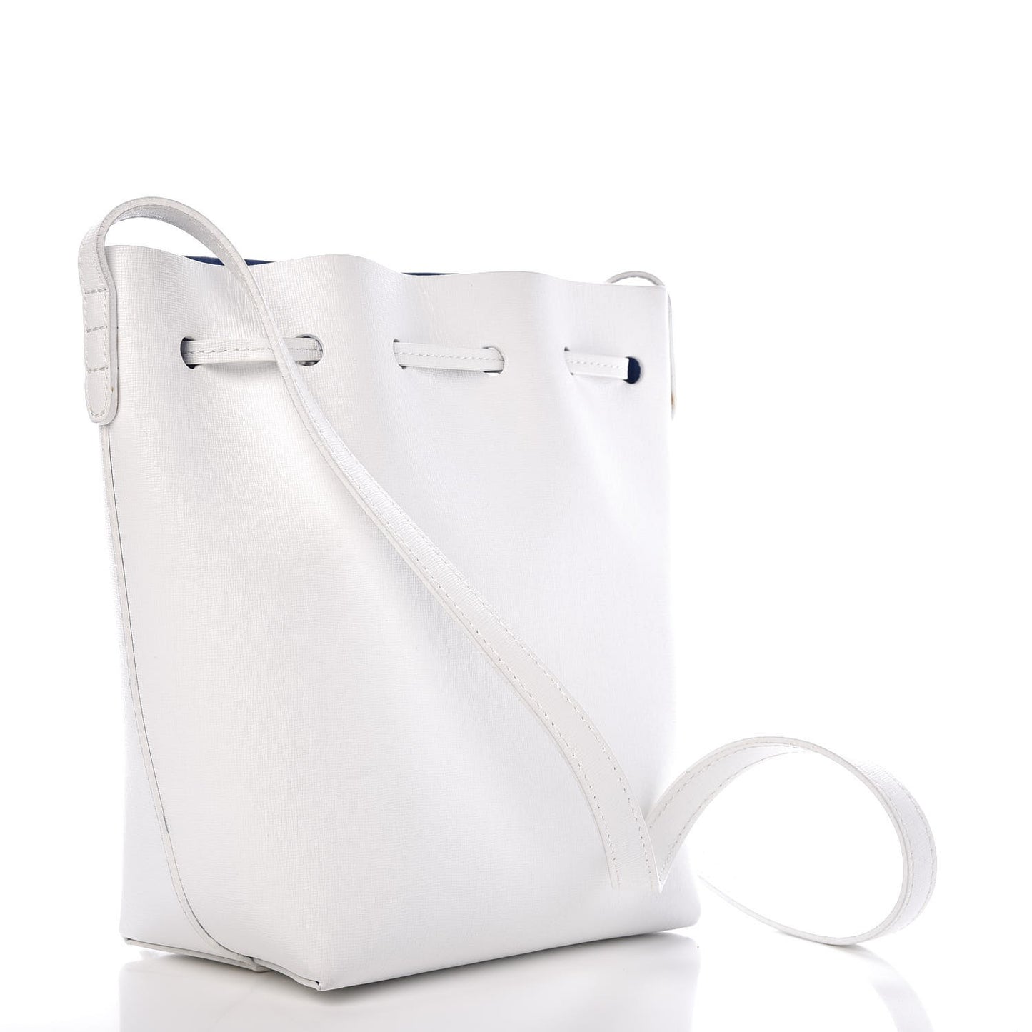 Saffiano Mini Bucket Bag White Royal