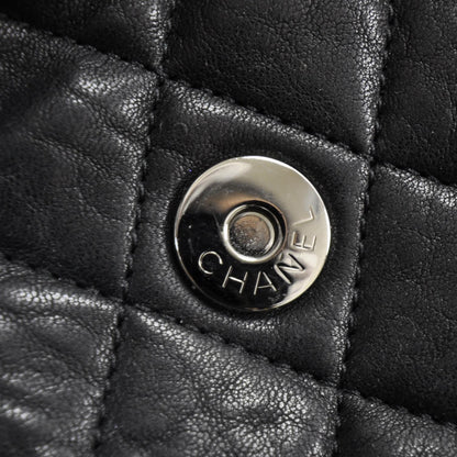 Chanel Washed Lambskin Chain Around Maxi Flap Bag Black 9 of 10