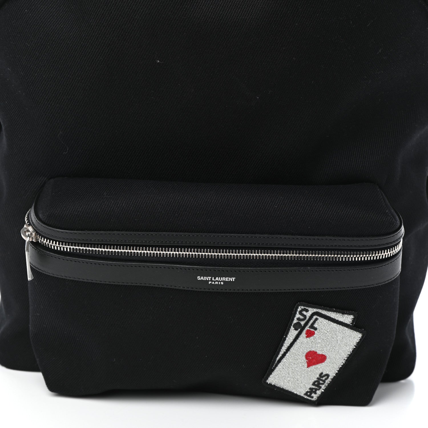 Saint Laurent Canvas SL Playing Cards City Backpack Black 7 of 9