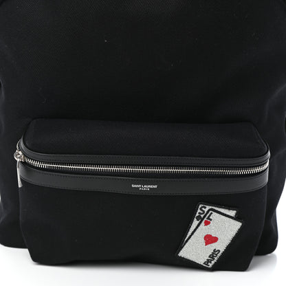 Saint Laurent Canvas SL Playing Cards City Backpack Black 7 of 9