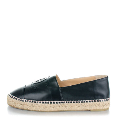 Chanel Lambskin CC Espadrilles 40 Black 1 of 8