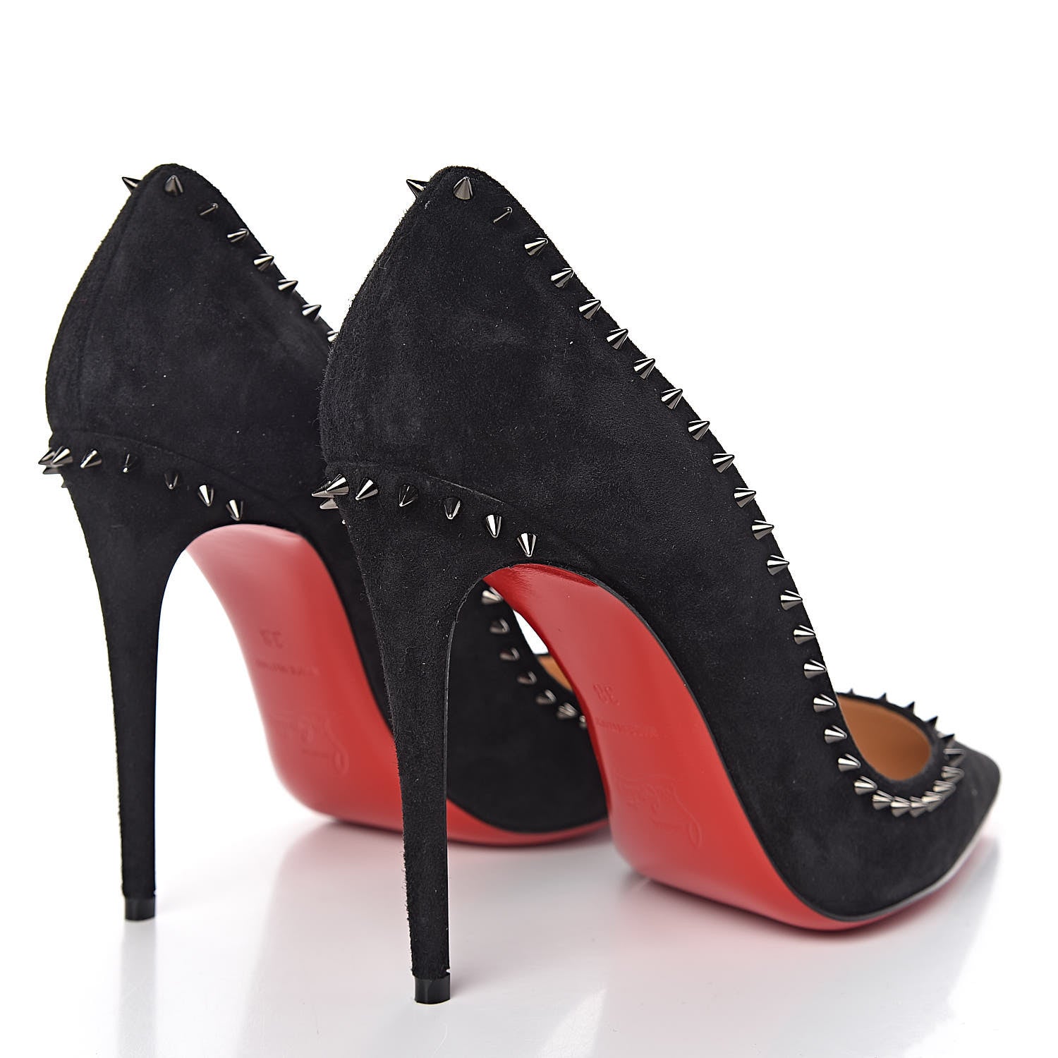 Christian Louboutin Veau Velours Anjalina 100 Pumps 38 Black 4 of 9