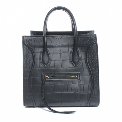 Celine Crocodile Embossed Small Phantom Luggage Black 3 of 7