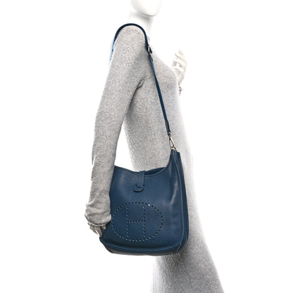 Hermes Taurillon Clemence EVELYNE III GM Blue De Prusse 2 of 10