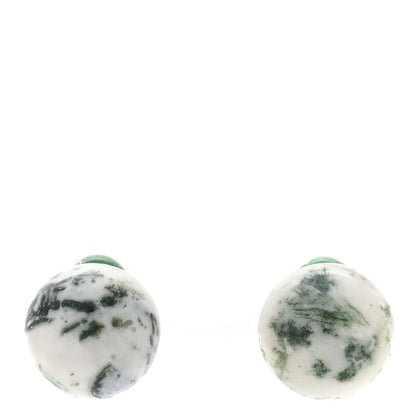 Christian Dior Palladium Mise En Dior Tribal Earrings Green 1 of 4