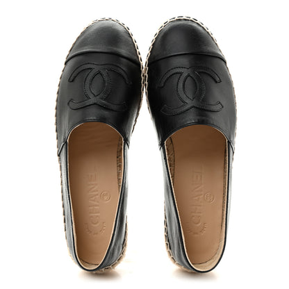 Chanel Lambskin CC Espadrilles 36 Black 2 of 16