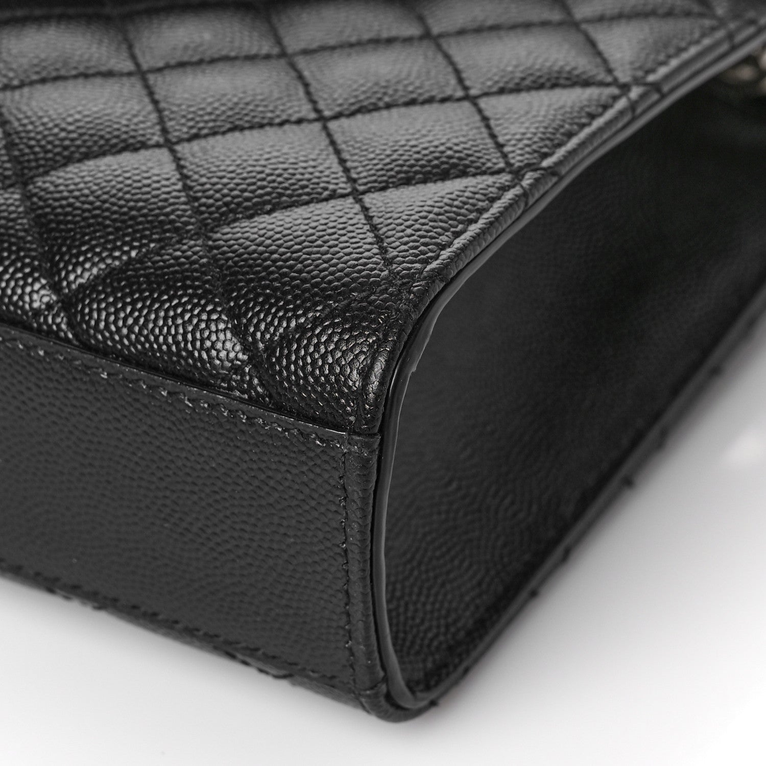 Saint Laurent Grain De Poudre Textured Mixed Matelasse Triquilt Medium Monogram Satchel Black 10 of 10