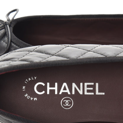 Chanel Aged Calfskin Quilted Cap Toe Ballerina Flats 40.5 Black 8 of 9