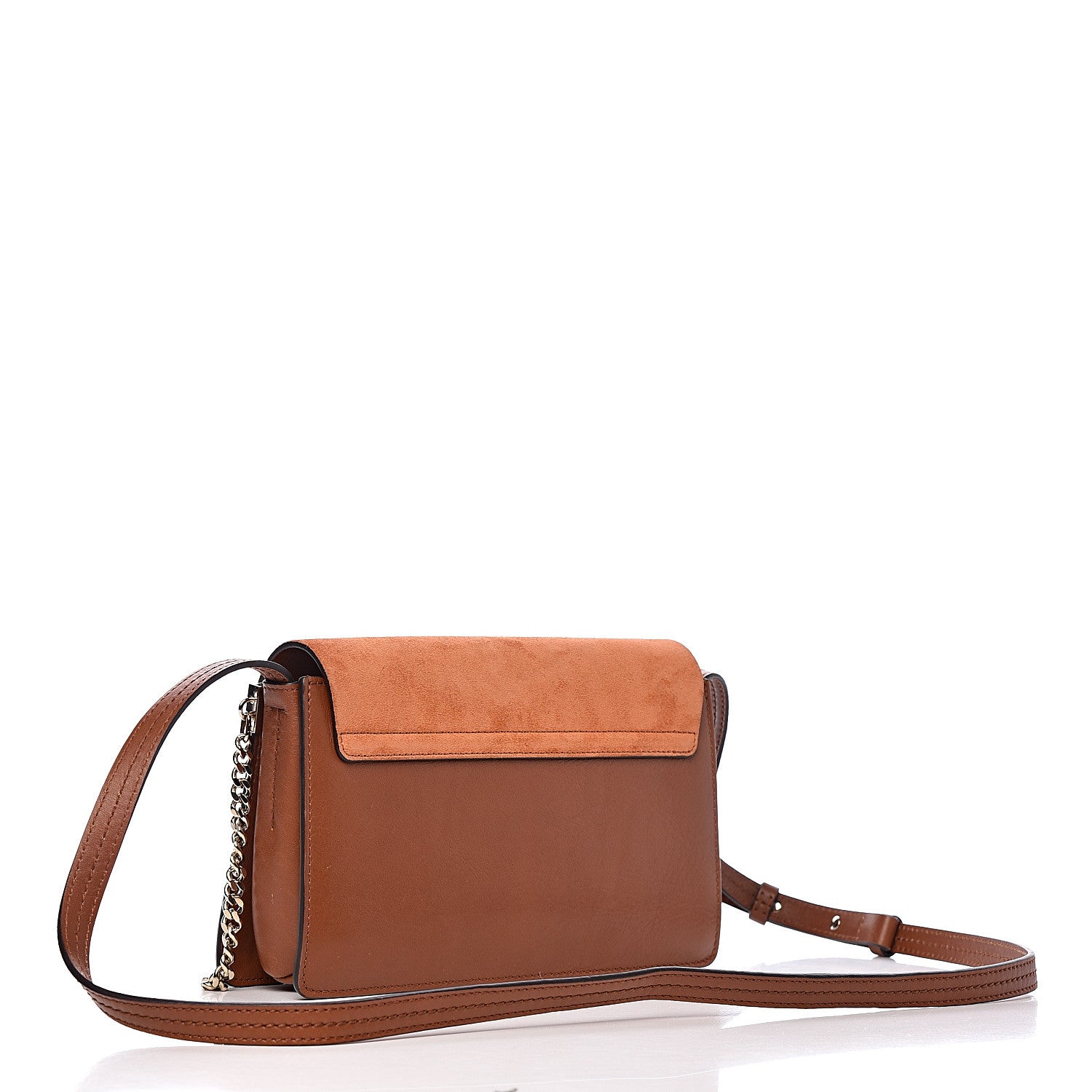 Chloe Suede Calfskin Small Faye Shoulder Bag Tobacco 3 of 9