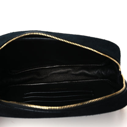 Saint Laurent Suede Matelasse Monogram Mini Lou Camera Bag Black 5 of 11