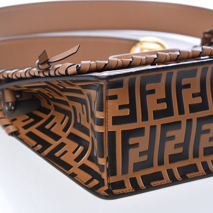 Fendi Vitello Century F is Fendi Whipstitch Threads FF Embossed Kan I Shoulder Bag Tobacco Orzo 9 of 10