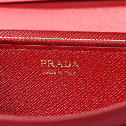 Prada Saffiano Monochrome Continental Wallet Fuoco 7 of 11