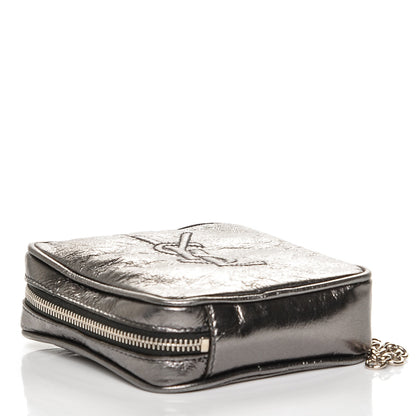 Saint Laurent Metallic Leather Belle De Jour Wristlet Pouch Grey 5 of 8