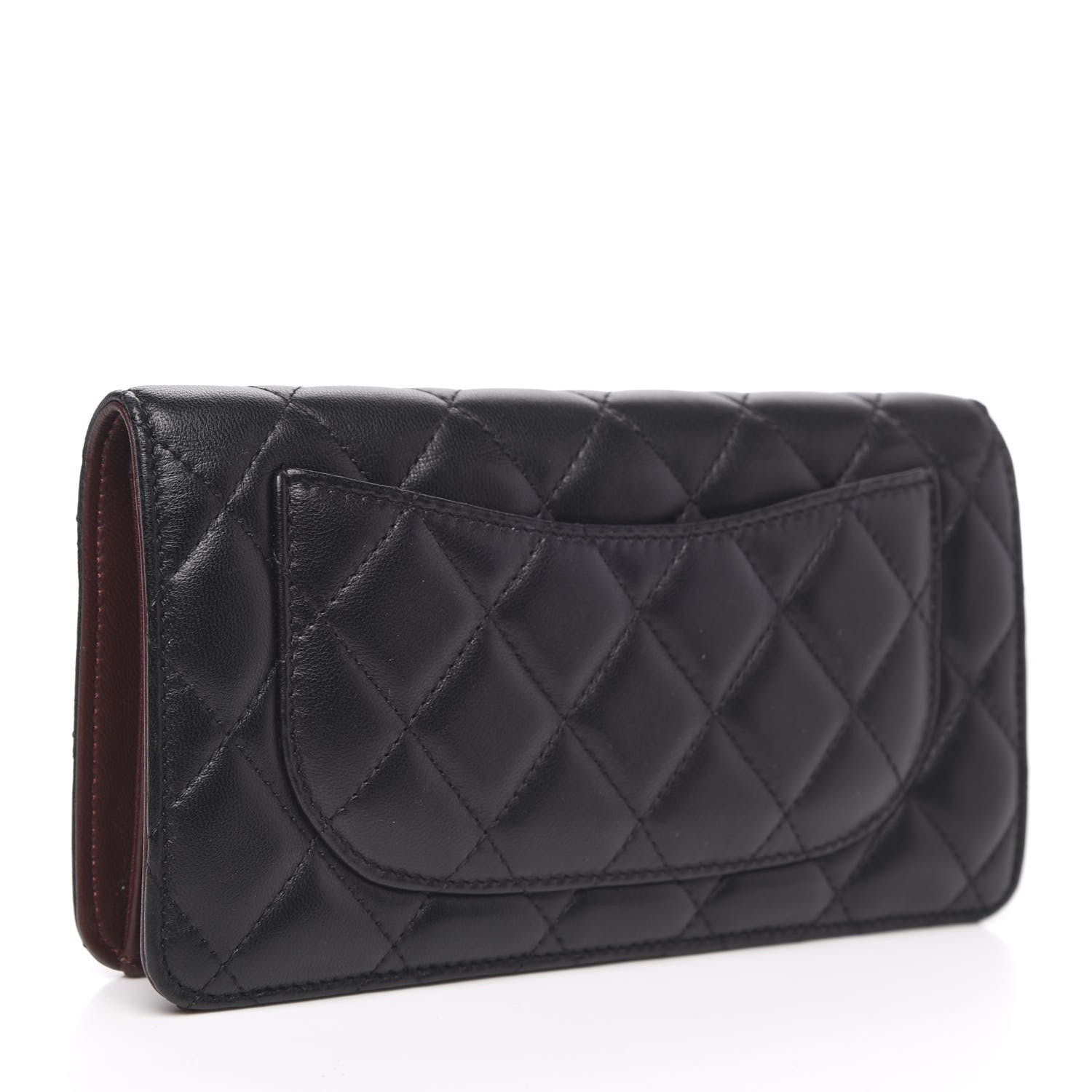Chanel Lambskin Quilted Yen Wallet Black 3 of 12