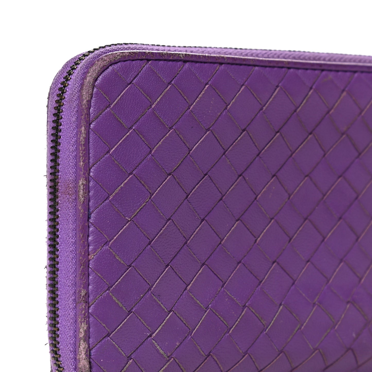 Nappa Intrecciato Wristlet Zip Wallet Byzantine