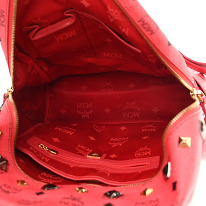 MCM Visetos Studded Small Stark M Backpack Scooter Red 5 of 16