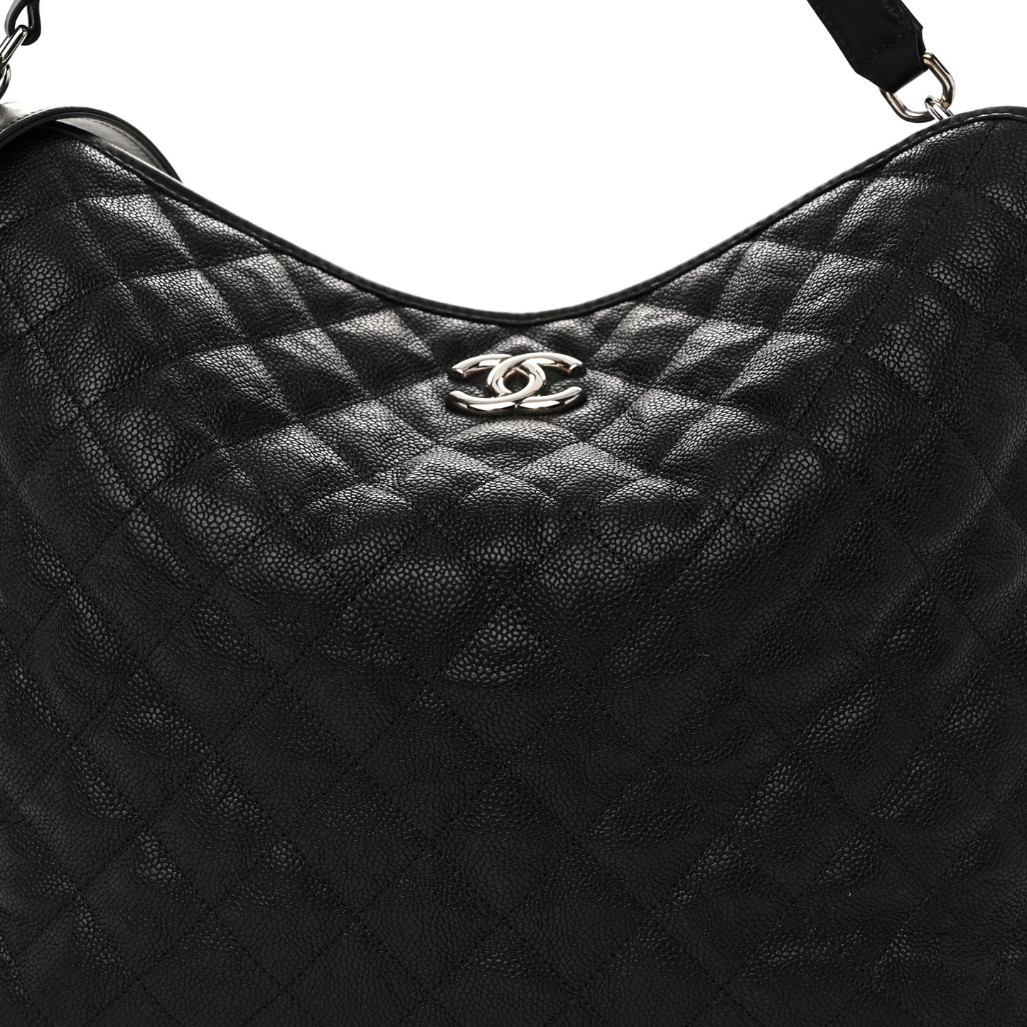 Caviar Quilted French Riviera Hobo Black