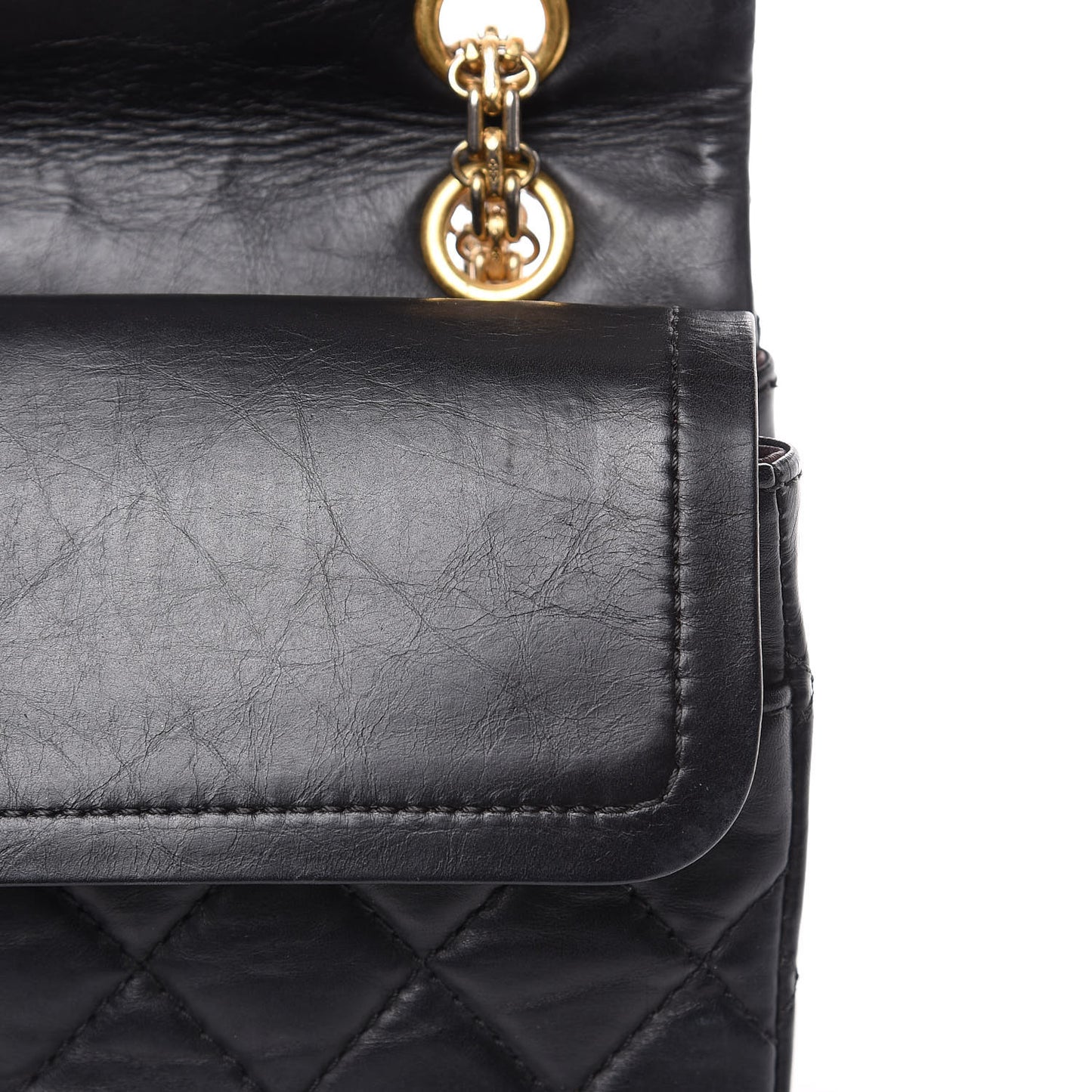 Aged Calfskin Quilted 2.55 Reissue 226 Flap Black
