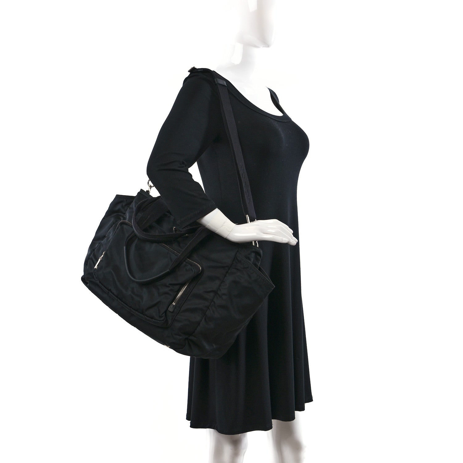 Prada Tessuto Nylon Vela Diaper Bag Black 2 of 8
