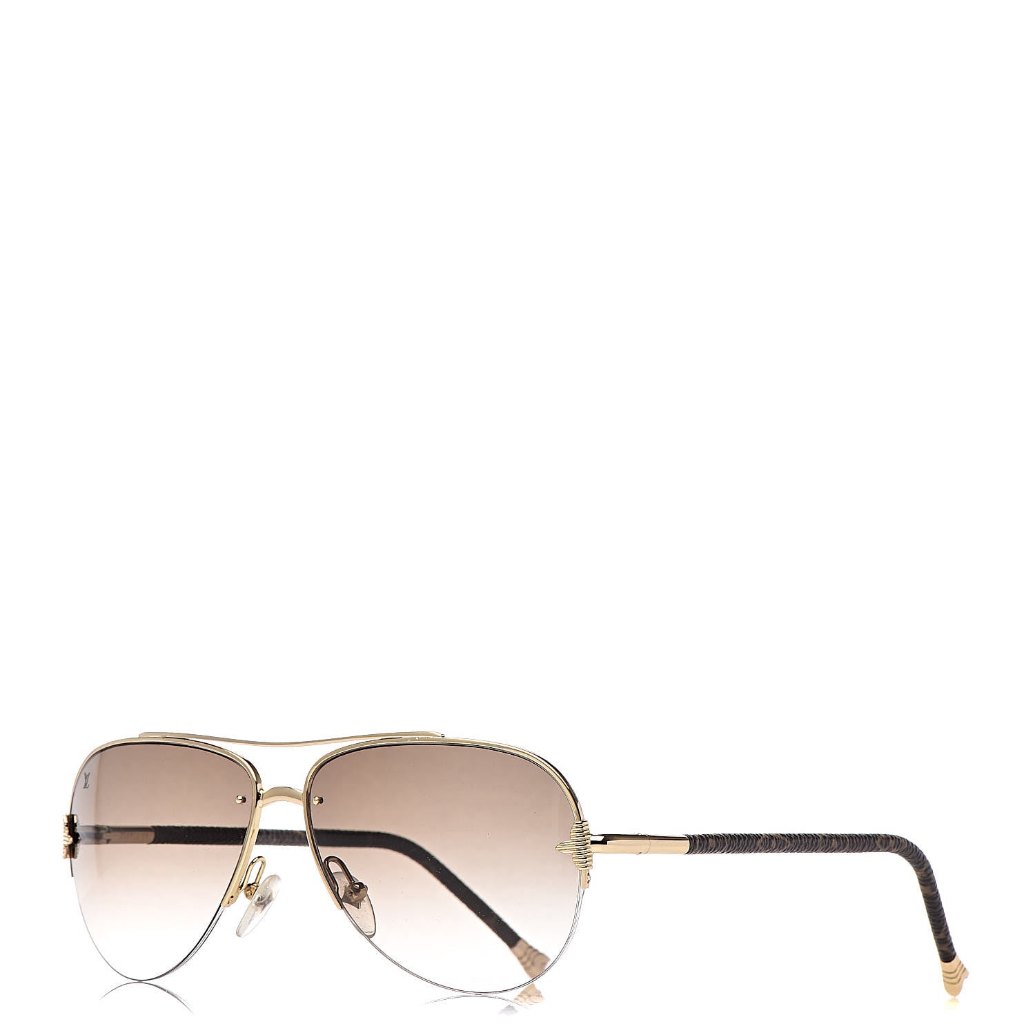 Louis Vuitton Monogram Petite Viola Pilote Aviator Sunglasses Z0571U Brown 1 of 7
